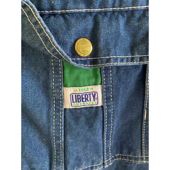 Liberty Women's Blue Medium Washed Denim Bib Overalls Size 38 - Picture 5 of 5